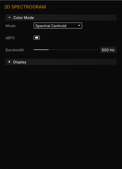 2D spectrogram settings