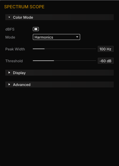 Spectrum scope settings
