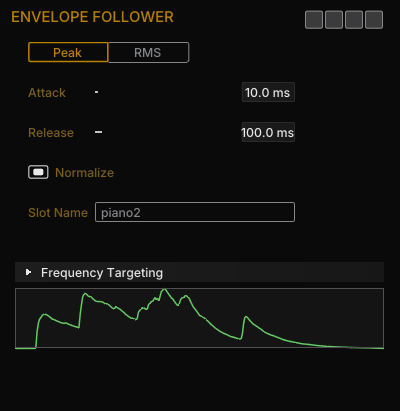 Envelope Follower — publishing an envelope
