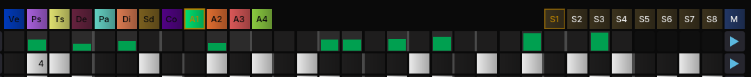 Automation bar — cell sliders mode