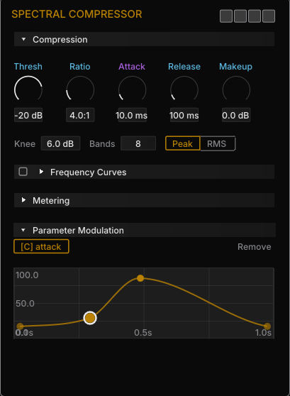 Parameter Panel — tabs and sections
