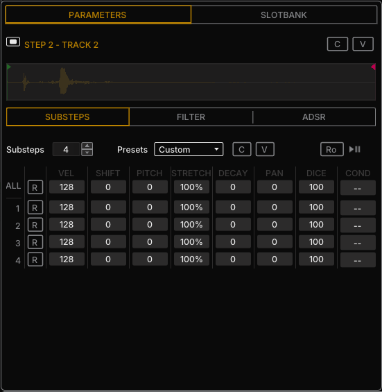 Step with substep count